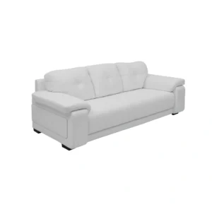 Celista 3 Seater Sofa White Leatherette | Vassio Modern Living Room Sofa