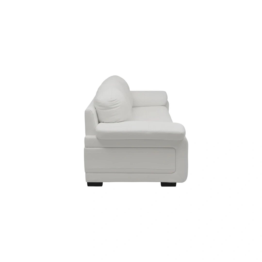 Celista 3 Seater White 4 Celista 3 Seater Sofa White Leatherette | Vassio Modern Living Room Sofa