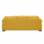 Celista 3 Seater Sofa Yellow Leatherette| Modern Designer Sofa for Living Room