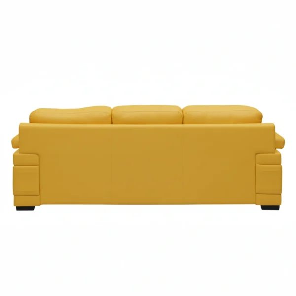 Celista 3 Seater Sofa Yellow Leatherette| Modern Designer Sofa for Living Room