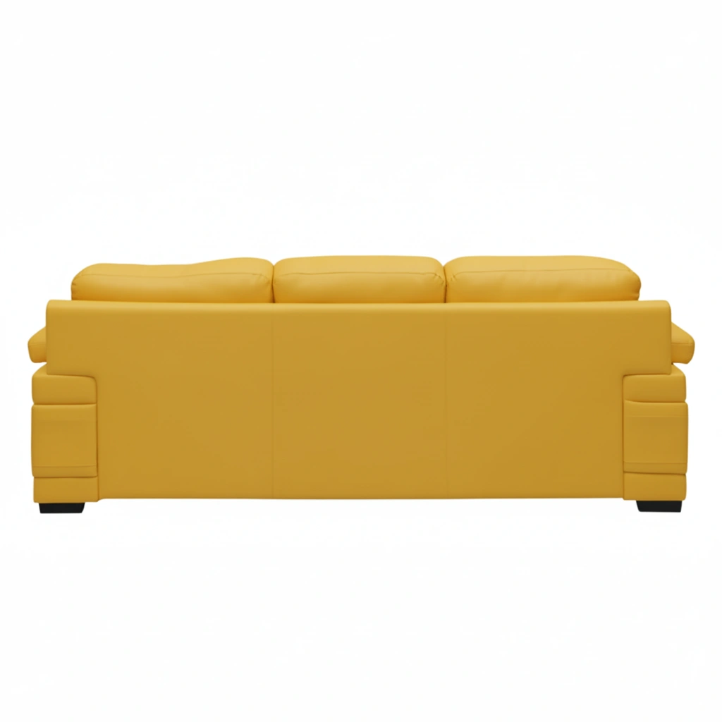 Celista 3 Seater Yellow 5 Celista 3 Seater Sofa Yellow Leatherette| Modern Designer Sofa for Living Room