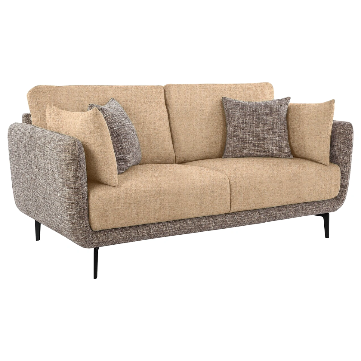 Celora 2 Seater Sofa Beige 2 Celora 2 Seater Sofa Beige Dual Tone Fabric – Premium Modern Sofa with Cushions and 48-Month Warranty by Vassio