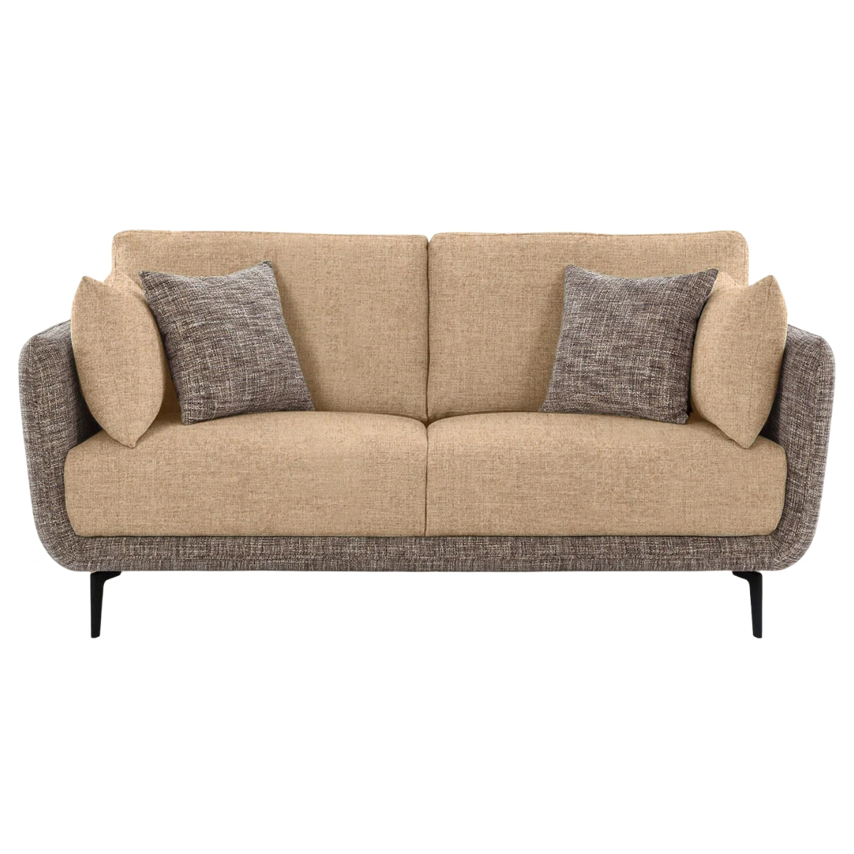 Celora 2 Seater Sofa Beige 3 Celora 2 Seater Sofa Beige Dual Tone Fabric – Premium Modern Sofa with Cushions and 48-Month Warranty by Vassio