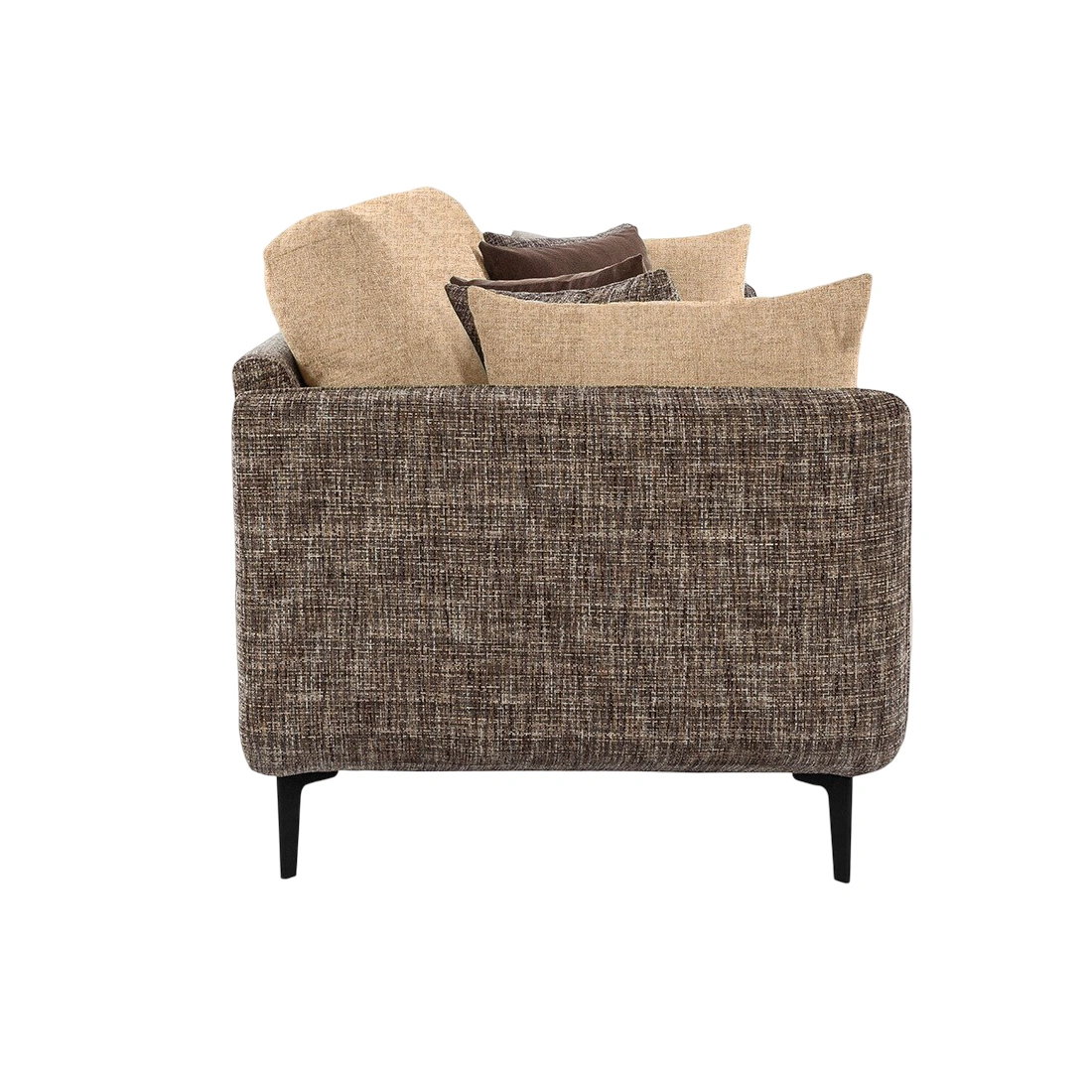 Celora 3 Seater Sofa Beige 3 Celora 3 Seater Sofa Beige and Grey Dual Tone Fabric with Cushions Included – Premium Living Room Sofa by Vassio