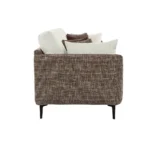 Celora 3 Seater Sofa Ivory Dual Tone Fabric – Premium Sofa with Cushions Included, Foam + Spring + Recron Fibre Filling by Vassio