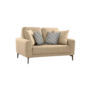 Shop the Vassio Clera 2 Seater Cream Sofa – upholstered in premium fabric with sturdy black metal legs, modern design, perfect for living rooms, offices.....