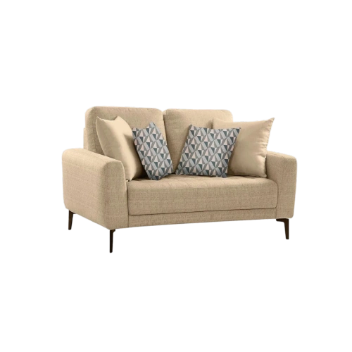 Shop the Vassio Clera 2 Seater Cream Sofa – upholstered in premium fabric with sturdy black metal legs, modern design, perfect for living rooms, offices.....