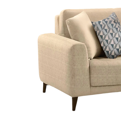 Shop the Vassio Clera 2 Seater Cream Sofa – upholstered in premium fabric with sturdy black metal legs, modern design, perfect for living rooms, offices.....