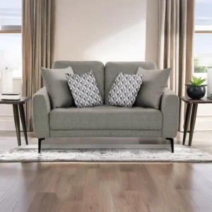 Shop the Vassio Clera 2 Seater Grey Sofa – upholstered in premium fabric with sturdy black metal legs, modern design, perfect for living rooms, offices.....