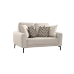 Shop the Vassio Clera 2 Seater Beige Sofa – upholstered in premium fabric with sturdy black metal legs, modern design, perfect for living rooms, offices.....