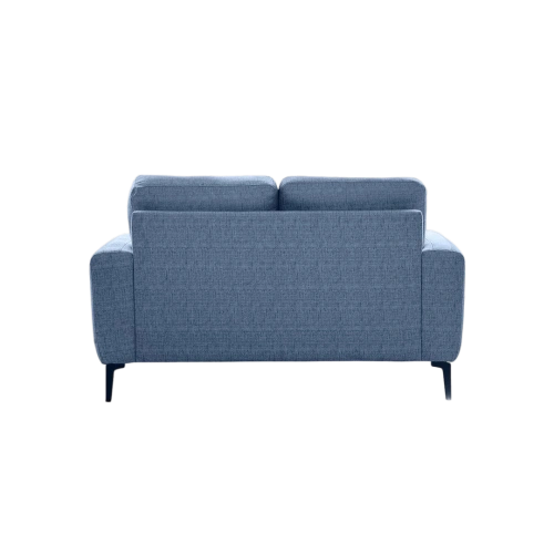 Shop the Vassio Clera 2 Seater Blue Sofa – upholstered in premium fabric with sturdy black metal legs, modern design, perfect for living rooms, offices.....