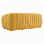 Kaira 3 Seater Sofa Yellow – Contemporary Velvet Sofa with Deep Channel Tufting and Hardwood Frame by Vassio