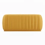 Kaira 3 Seater Sofa Yellow – Contemporary Velvet Sofa with Deep Channel Tufting and Hardwood Frame by Vassio