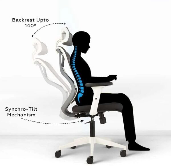 Shop Liva High Back Ergonomic Office Chair Grey Back & Black Seat