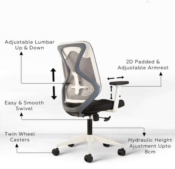 Shop Liva MB Office Chair Grey Mesh Back & Black Seat » Vassio