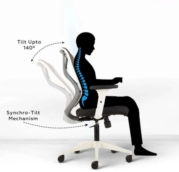 Shop Liva MB Office Chair Grey Mesh Back & Black Seat » Vassio