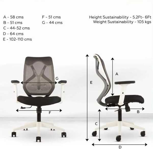Shop Liva MB Office Chair Grey Mesh Back & Black Seat » Vassio