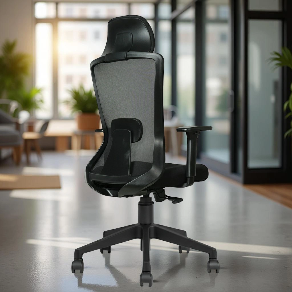 Livor HB Mesh Chair Black 1 Livor High Back Office Chair Black with Nylon Base – Vassio