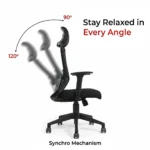 Livor High Back Office Chair Black with Nylon Base – Vassio