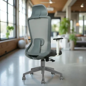 Livor Ergonomic Chair Grey | Seat Slider, 2D Arms & Nylon Base – Vassio