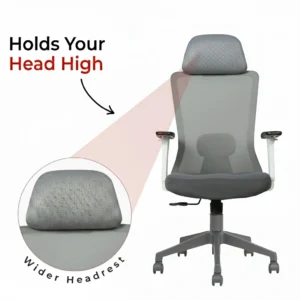 Livor Ergonomic Chair Grey | Seat Slider, 2D Arms & Nylon Base – Vassio