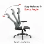 Livor High Back Office Chair Grey by Vassio – Ergonomic Mesh Chair