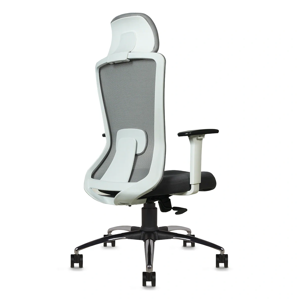 Livor HB Mesh Chair White 3 Livor High Back Office Chair White Back with Grey Mesh and Grey Seat – Vassio