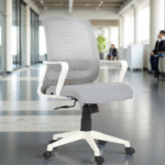 Shop Online Orbit Computer Chair Grey & White | Vassio Revolving Chair for Office & Home – 24 Months Warranty