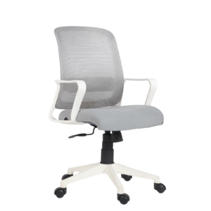 Shop Online Orbit Computer Chair Grey & White | Vassio Revolving Chair for Office & Home – 24 Months Warranty