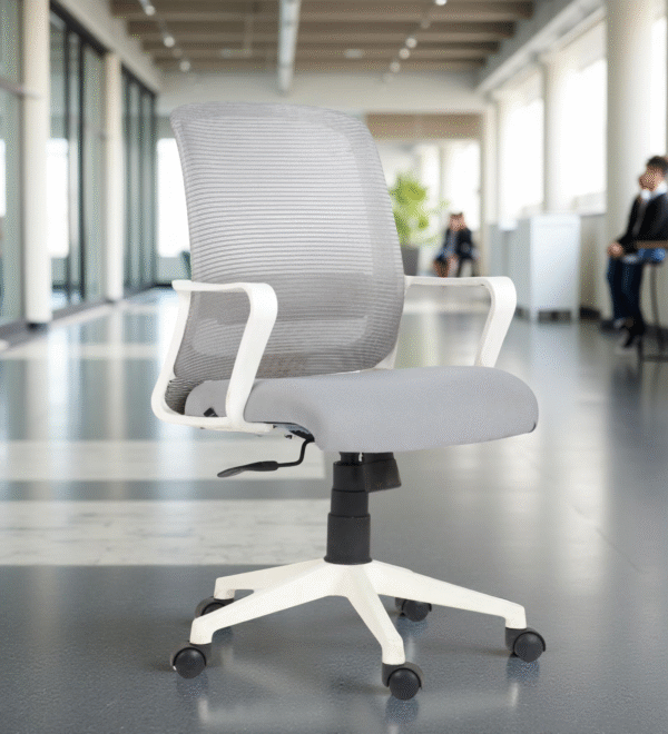 Shop Online Orbit Computer Chair Grey & White | Vassio Revolving Chair for Office & Home – 24 Months Warranty