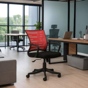 Shop Online Ritz Mesh Chair Red Back & Black Seat