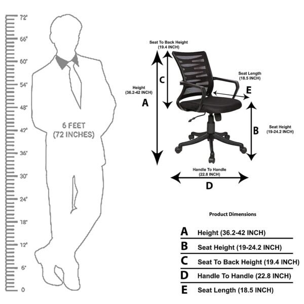Shop Ritz Net Chair Black | Ergonomic Mesh Office Chair with Nylon Base – Best Office Chair for Home & Workspace