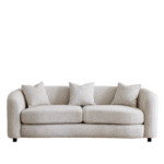 Solace Fabric 3 Seater Sofa with Cushions in Beige by Vassio
