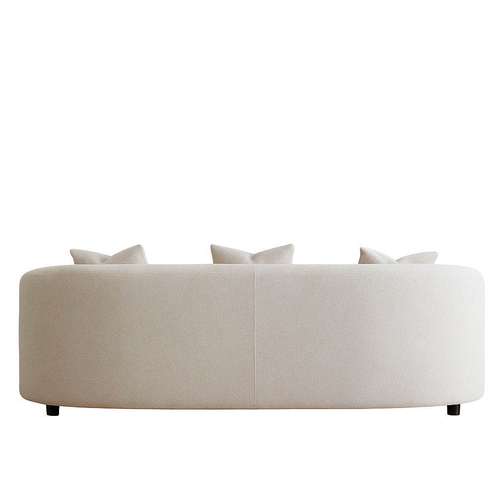 Solace Fabric 3 Seater Sofa with Cushions in Beige by Vassio