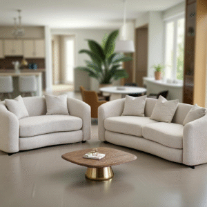 Shop Online Solace Fabric 3+2 Seater Sofa Set with Cushions in India