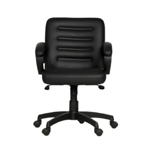 Terra Mid Back Office Chair Black Leatherette | Ergonomic Chair by Vassio