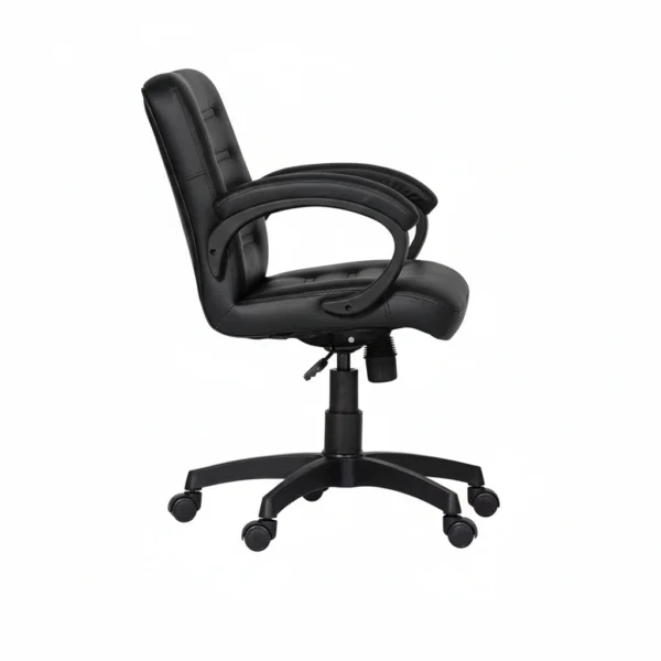 Terra Mid Back Office Chair Black Leatherette | Ergonomic Chair by Vassio