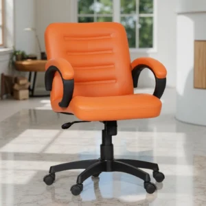 Vassio Terra Mid Back Revolving Chair – Tan Leatherette