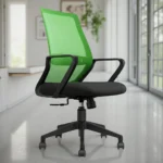 Trezza Mesh Office Chair Green Back and Black Seat with Nylon Base – Vassio