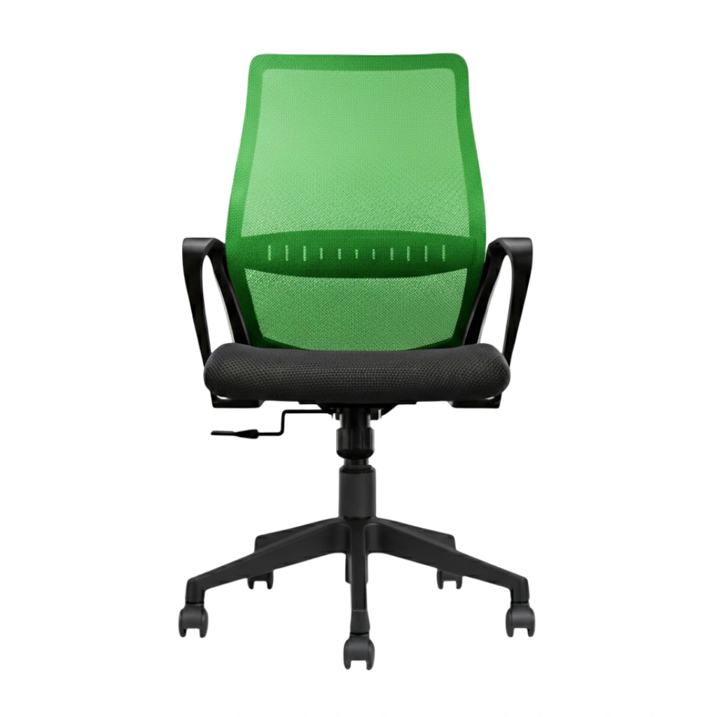 Trezza Mesh Office Chair Green Back and Black Seat with Nylon Base – Vassio