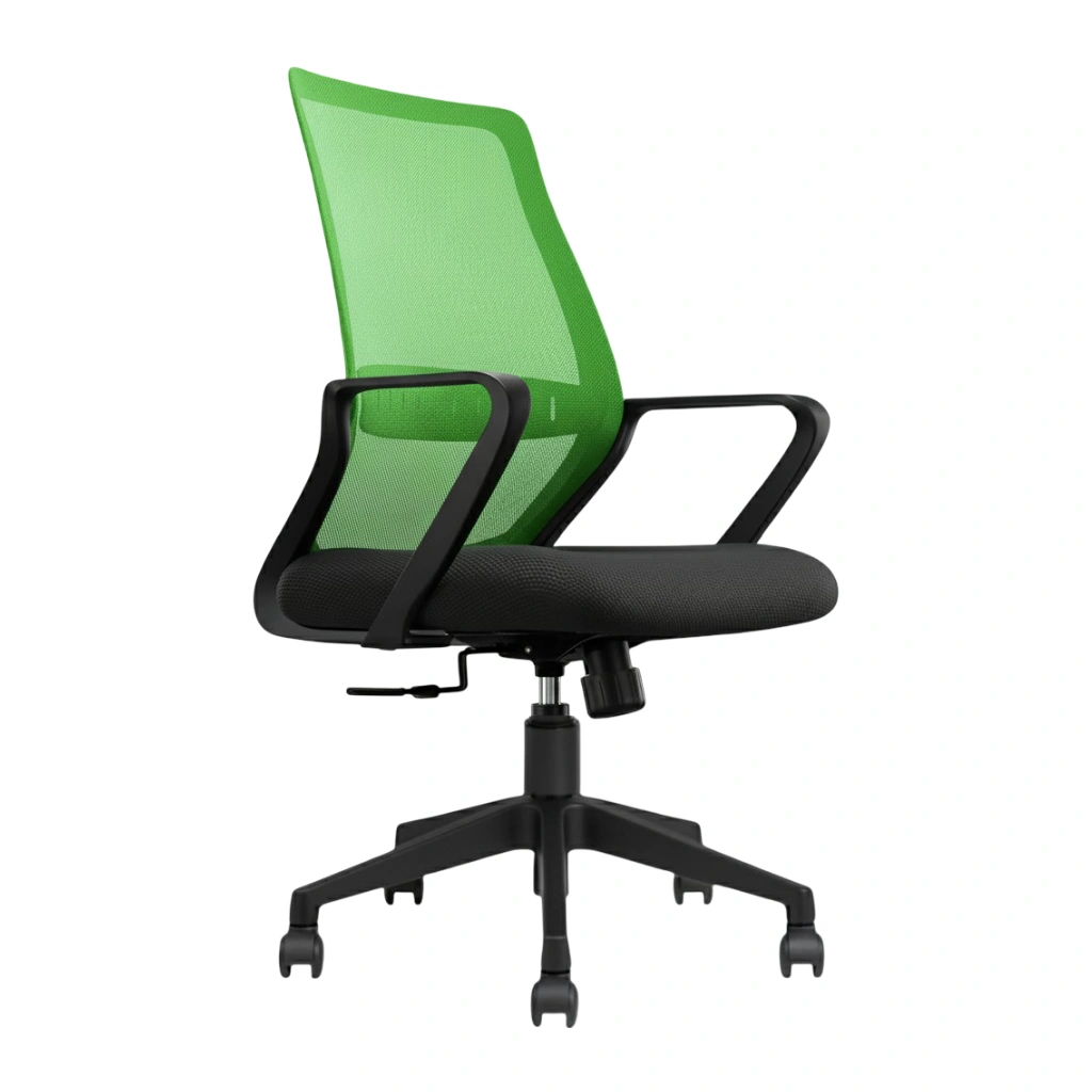 Trezza Mesh Office Chair Green Back and Black Seat with Nylon Base – Vassio