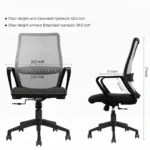 Trezza Mesh Office Chair Grey Back and Black Seat with Nylon Base – Vassio