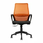 Trezza Mesh Office Chair Orange Back and Black Seat with Nylon Base – Vassio