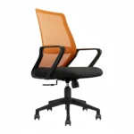 Trezza Mesh Office Chair Orange Back and Black Seat with Nylon Base – Vassio