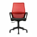 Trezza Mesh Office Chair Red Back and Black Seat with Nylon Base – Vassio