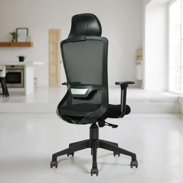 Trion Ergonomic Office Chair Full Black with Nylon Base | Premium Mesh Chair – Vassio