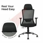 Trion Black Office Chair High Back | Ergonomic Mesh | Seat Slider, 2D Arms & Heavy Chrome Base