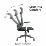 Trion Ergonomic Office Chair Grey with Nylon Base – Vassio