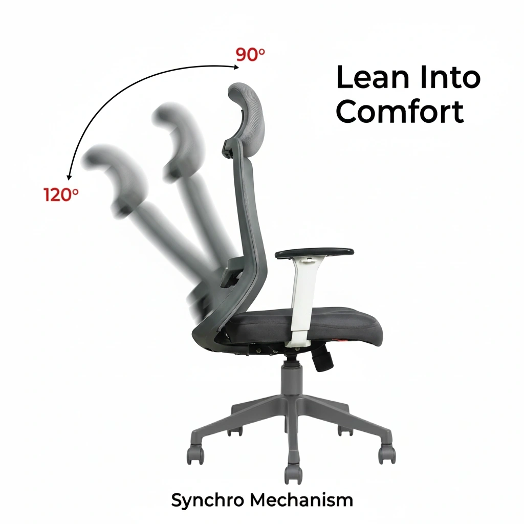 Trion HB Mesh Chair Grey 6 Trion Ergonomic Office Chair Grey with Nylon Base – Vassio