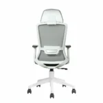 Trion Ergonomic Office Chair White Back & Grey Seat with Nylon Base | Seat Slider & 2D Adjustable Arms